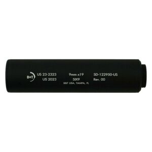 B&T Six9 Wipe Suppressor ONLY 9mm Luger Black Firearm Sold Separately