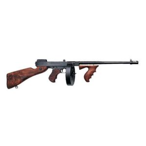 Thompson T150D 1927A-1 Deluxe 45 ACP Caliber with 16.50" Barrel, 20+1 Capacity (Stick), 50+1 Capacity (Drum), Blued Metal Finish, American Walnut Stock Wood Grip Right Hand