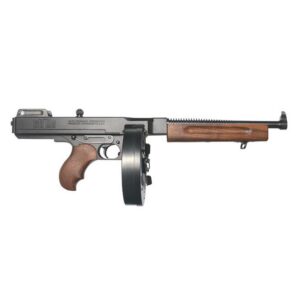 Thompson TA5100D 1927A-1 Lightweight Deluxe 45 ACP Caliber with 10.50" Barrel, 100-Round Capacity (Drum), Black Hard Coat Anodized Metal Finish, American Walnut Grip, Right Hand