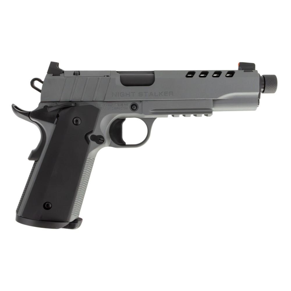 1911 Night Stalker SF 10 Handgun 10mm 8-Round Magazine 5" Threaded Barrel Cerakote Grey with Black Grips