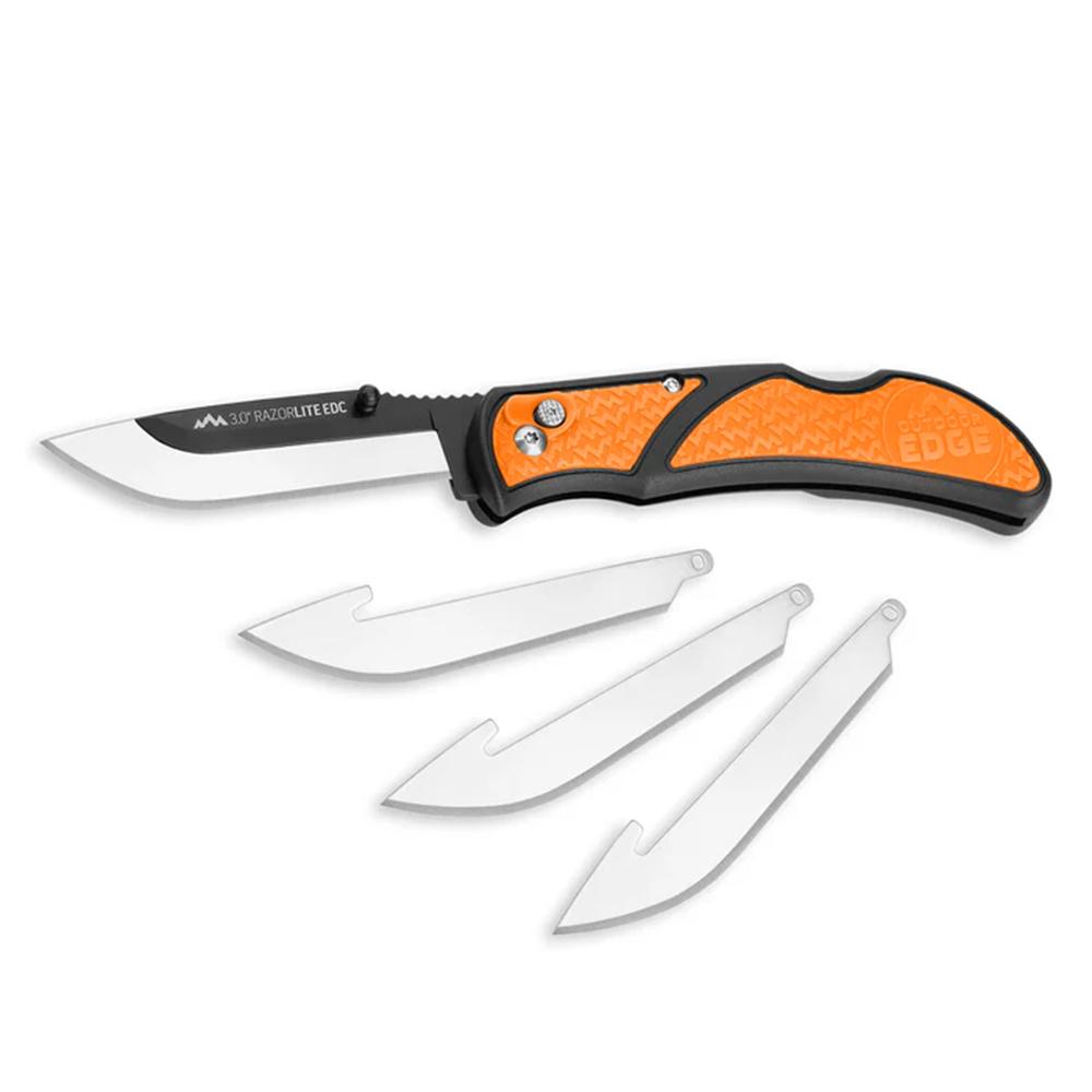 OUTDOOR EDGE 3" RAZOR LITE - EDC FOLDER ORANGE W/4 BLADES