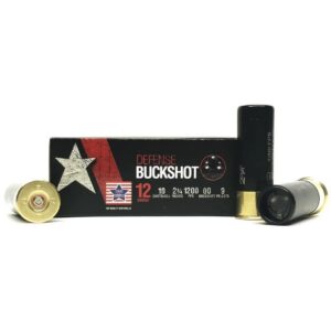 PPU Stars & Stripes Defense Buckshot Shotshells 12 Gauge 2-3/4" 9-pellet 1200 fps 00 250/ct Case (25 Boxes)