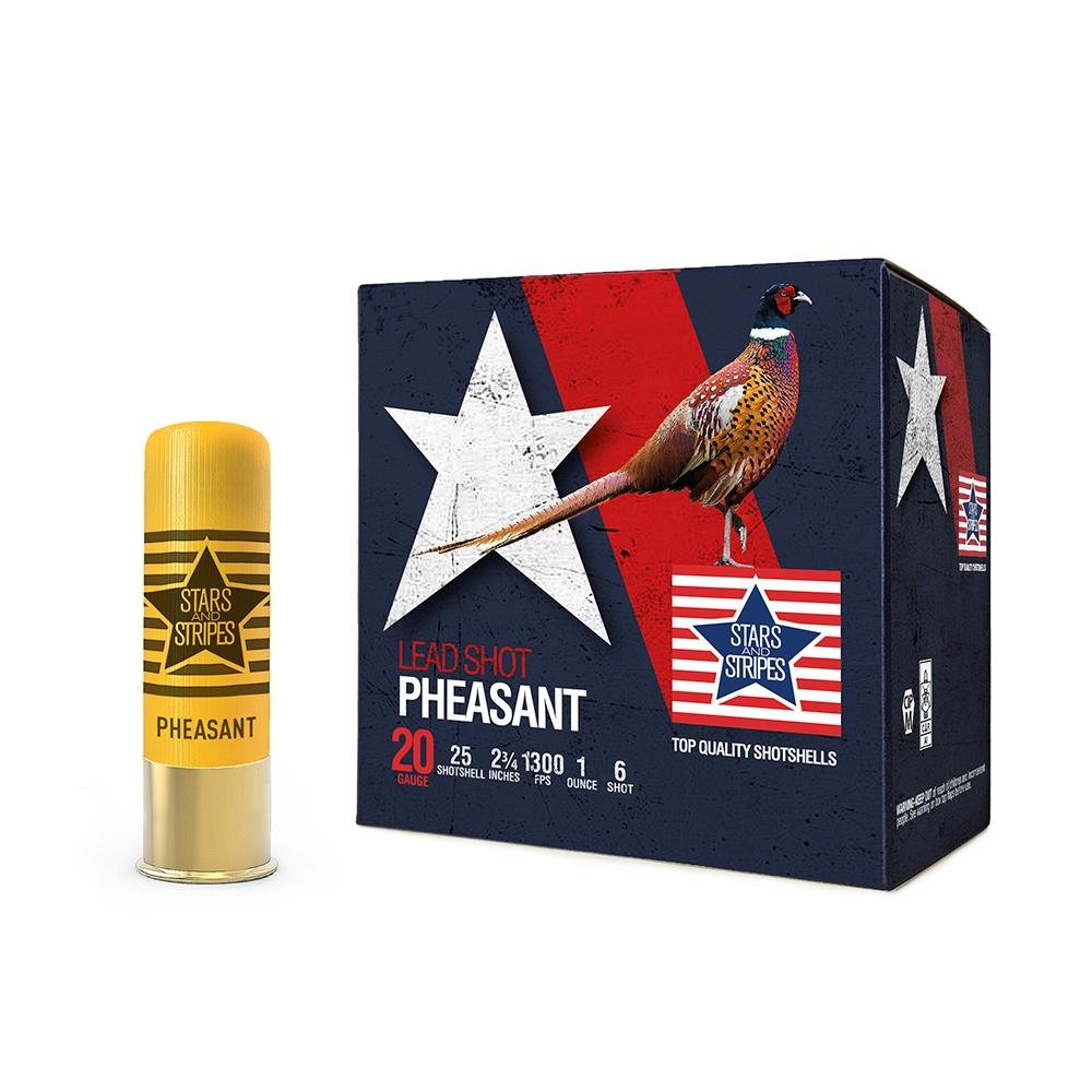 PPU Stars & Stripes Pheasant Load Shotshells 20 Gauge 2-3/4'' 1oz 1300 fps #6 25/ct