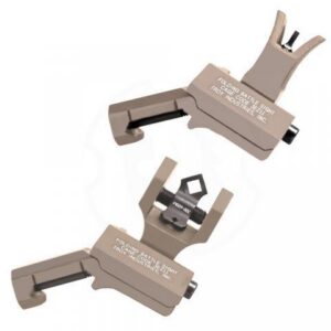 Troy Ind SSIG-45S-MDFT-00 45 Degree Offset Battlesight Set  Flat Dark Earth Anodized M4 Front & Dioptic Rear