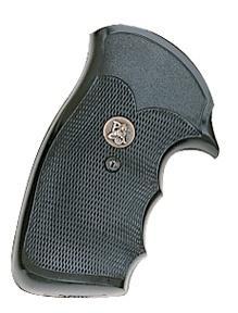Pachmayr 03266 Gripper Grip Checkered Black Rubber with Finger Grooves for S&W K/L Frame with Round Butt