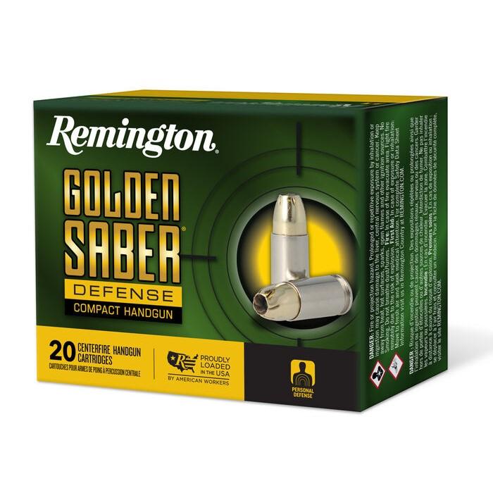 Remington Ammunition 27619 Golden Saber Defense .45 ACP 230gr Brass Jacketed Hollow Point 20 Per Box/25 Case