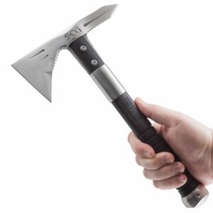 S.O.G SOGF182NCP Voodoo Hawk Mini 2.75" Blade 3Cr13MoV SS Blade Black Side Hammer Checkering w/"SOG" GRN Handle 12.50" Long Tomahawk