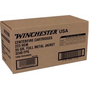 Winchester Ammo W2231000 USA 223Rem 55gr Full Metal Jacket 1000rds *Sold by Case