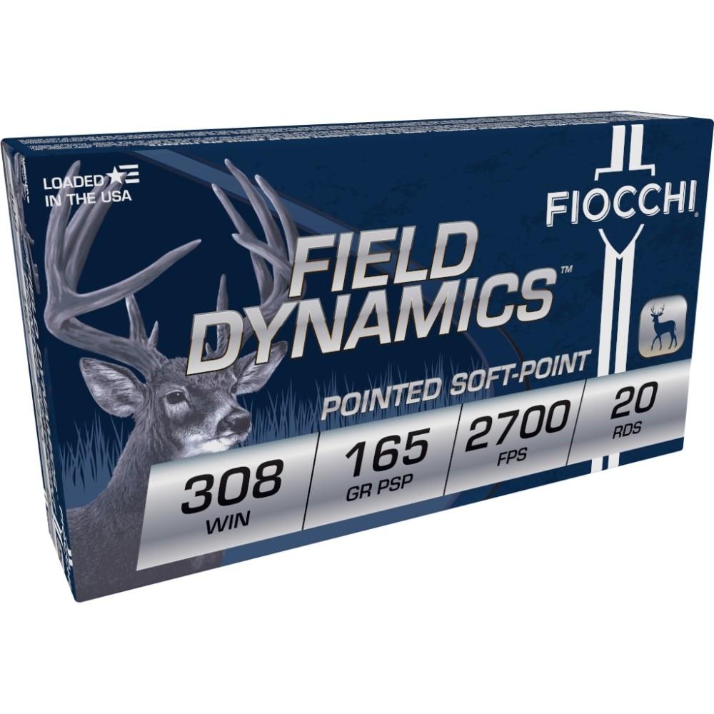 Fiocchi 308D Field Dynamics .308 Win 165gr Pointed Soft Point 20 Per Box/10 Case