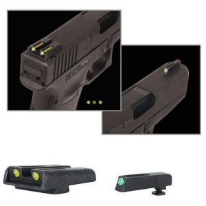 TruGlo TG131GT2Y TFO Green/Tritium/Fiber Optic Front Sight-Yellow/Tritium/Fiber Optic Rear Sight Glock 20/21