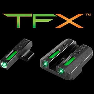TruGlo TG13FN3A TFX Black | Green Tritium & Fiber Optic White Outline Front Sight Green Tritium & Fiber Optic Rear Sight