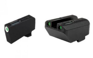 TruGlo TG13GL5A TFX Black | Green Tritium & Fiber Optic White Outline Front Sight Green Tritium & Fiber Optic Rear Sight