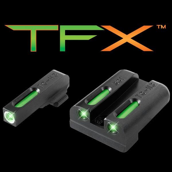 TruGlo TG13SG2A TFX Black | Green Tritium & Fiber Optic White Outline Front Sight Green Tritium & Fiber Optic Rear Sight