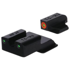 TruGlo TGTG231MP4C Tritium Pro Black | Green Tritium Orange Outline Front Sight Green Tritium Rear Sight