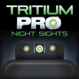 TruGlo TGTG231N4W Tritium Pro Green Tritium Front & Rear/ Black Nitride Fortress Frame, Fits 1911 3" Officer & 4.25", Front Sight Dovetail/Rear Sight Dovetail Mount