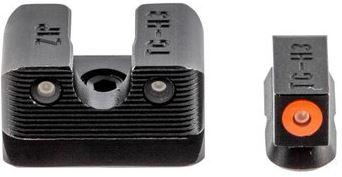 TruGlo TGTG231W1C Tritium Pro Black | Green Tritium Orange Outline Front Sight Green Tritium Rear Sight