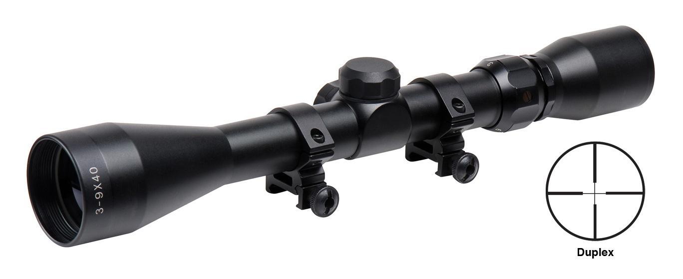 TruGlo TG-853940B Trushot Black Anodized 3-9x40mm 1" Tube Duplex Reticle w/Rings