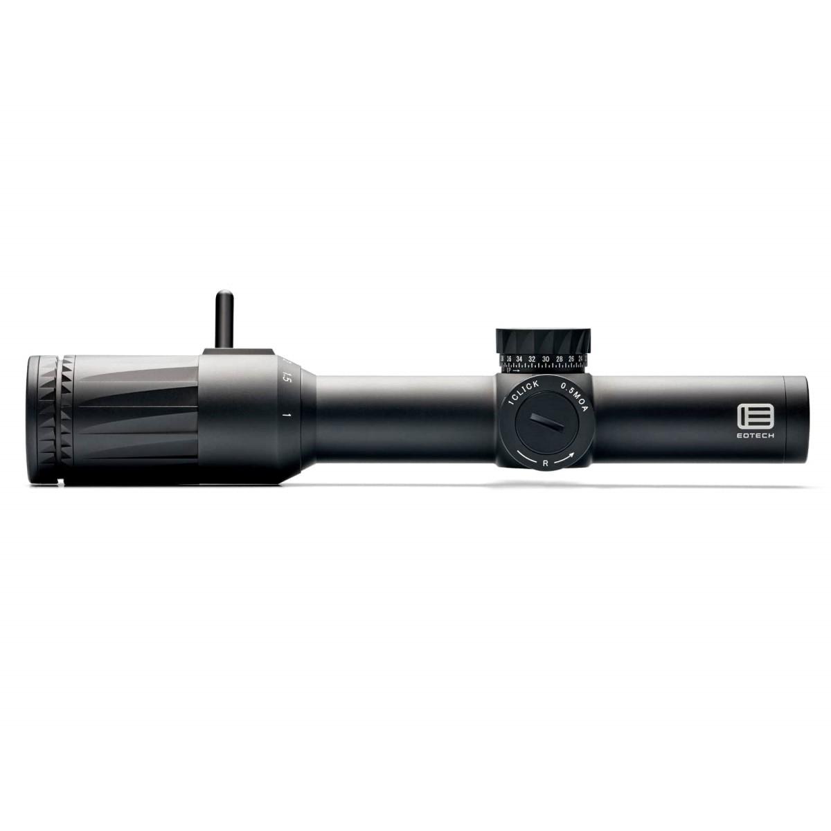 Eotech VDU16FFSR1G Vudu FFP Black Hardcoat Anodized 1-6x 24mm 30mm Tube Illuminated Green SR1-MRAD Reticle Features Throw Lever