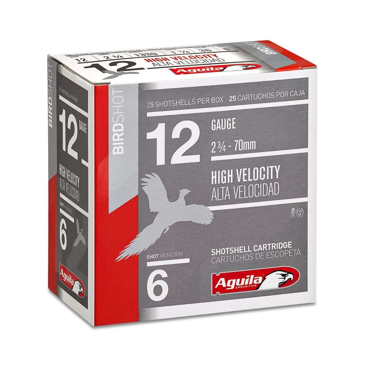 Aguila High Velocity Field Shotshells 12 ga 2-3/4" 1-1/4oz 1330 fps #6 25/ct