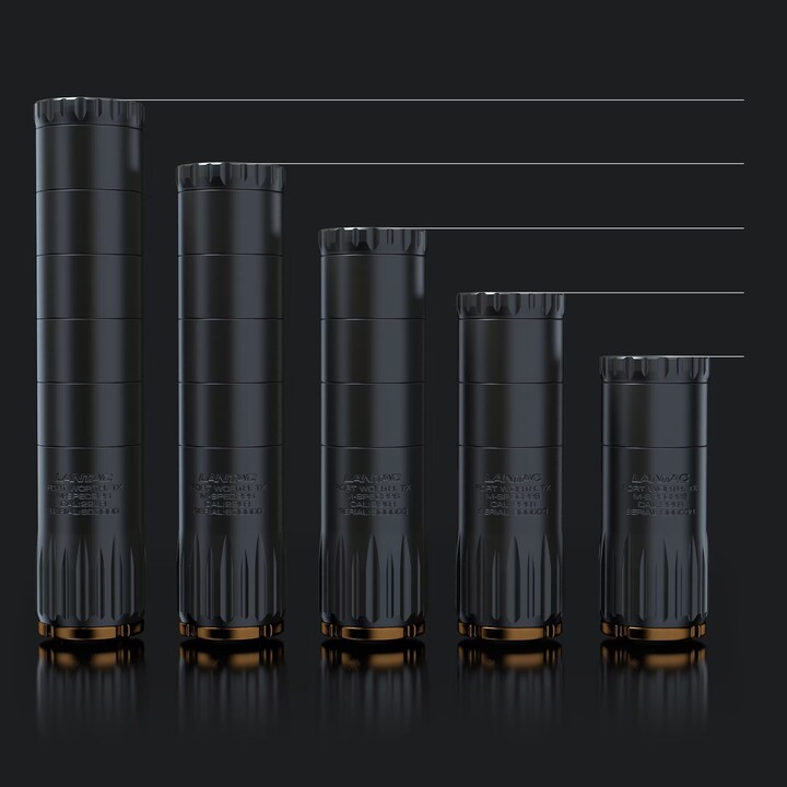 Lantac M-SPEC 22S Suppressor .22 LR with 1/2x28 DT Hub and Plan B Hub