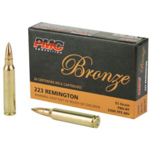 PMC 223A Bronze 223Rem 55gr Full Metal Jacket Boat Tail 20 Per Box/50 Case