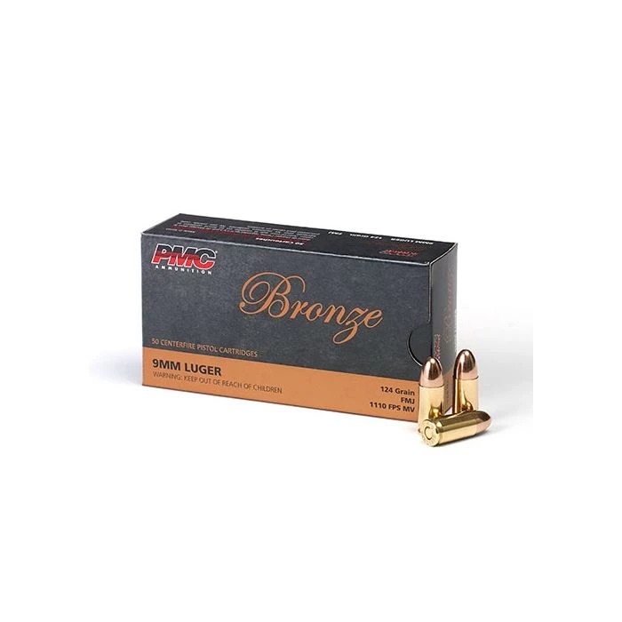 PMC 9G Bronze 9mmLuger 124gr Full Metal Jacket 50 Per Box/20 Case