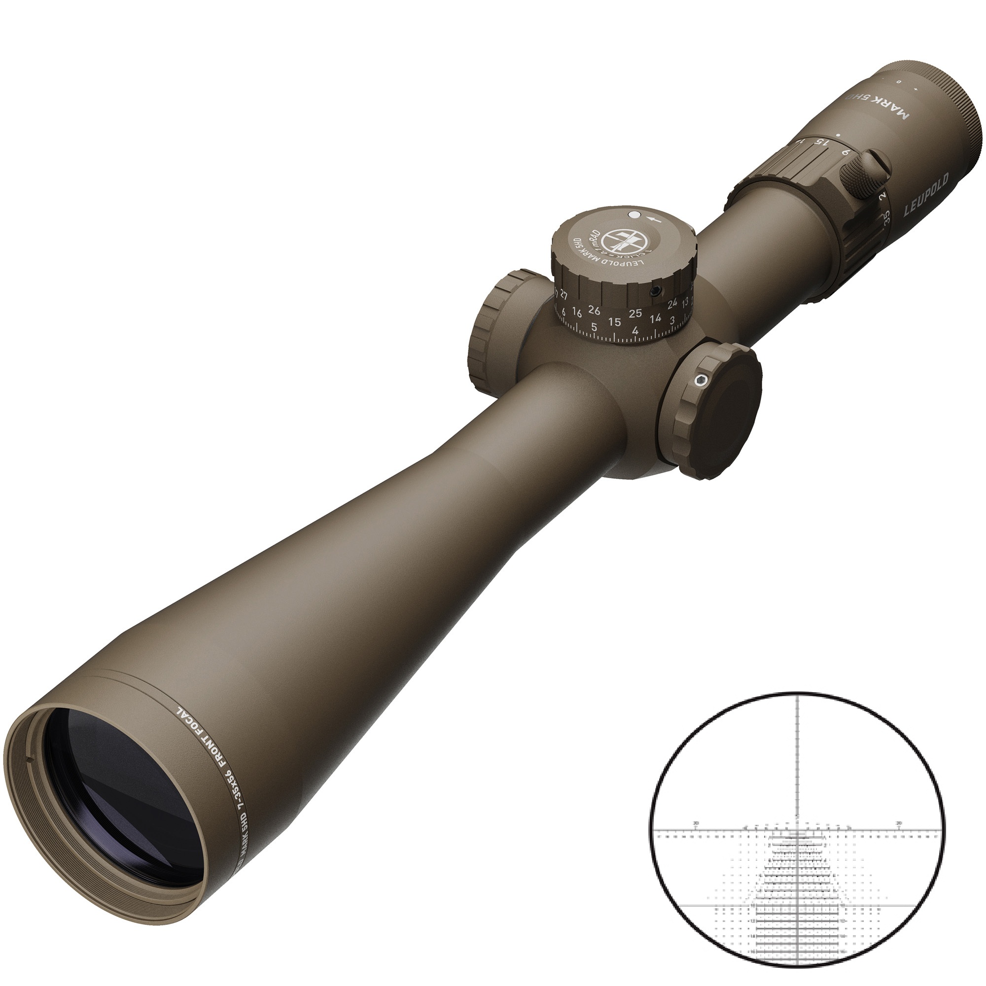 Leupold 185074 Mark 5HD Flat Dark Earth 7-35x56mm 35mm Tube, FFP Tremor 3 Reticle