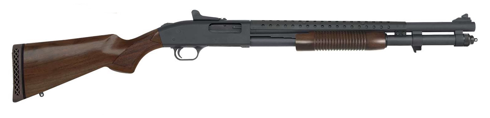 Mossberg 51665 590A1 Retrograde 12 Gauge 3" 8+1 20" Parkerized Heavy-Walled Barrel Black Rec with Ghost Ring Sight Walnut Stock Right Hand