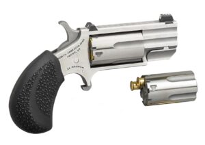 North American Arms PUGTC Pug Conversion 22 LR/22 WMR 5 Shot 1" Stainless Steel Barrel, Stainless Steel Frame, Stainless Cylinder, Black Rubber Grip, Exposed Hammer, XS Tritium Sight