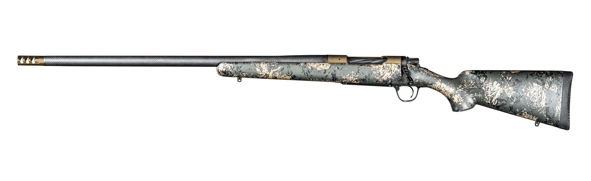 Christensen Arms 8010621400 Ridgeline FFT 300 PRC 3+1 22" Carbon Fiber/Threaded Barrel, Burnt Bronze Cerakote, Green with Black/Tan Accents Stock, Left Hand