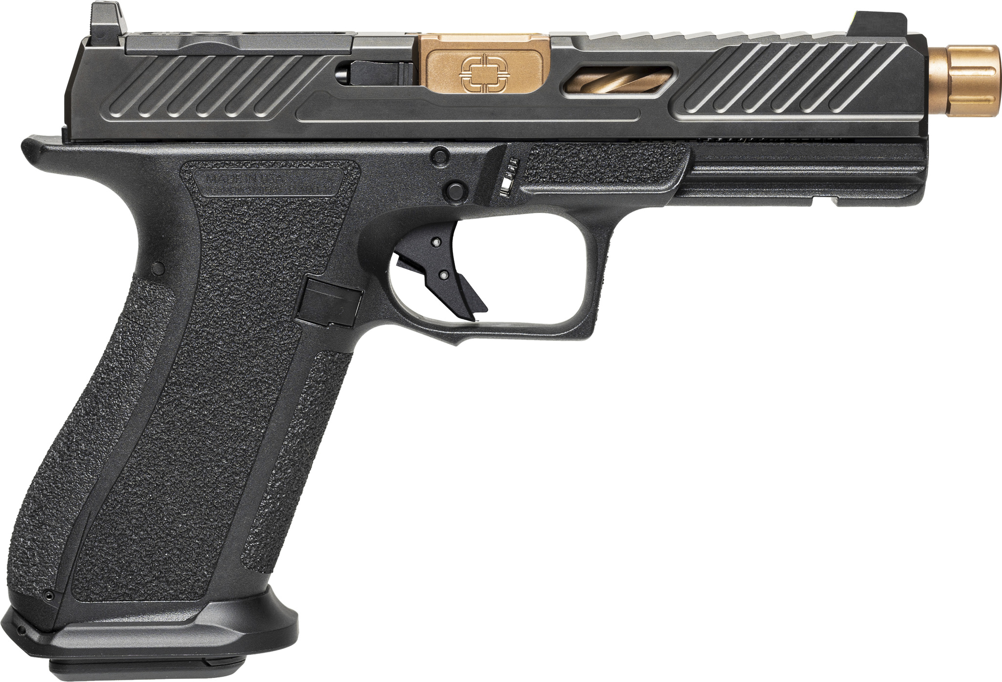 Shadow Systems DR920 Optic Elite Slide Handgun 9mm Luger 17-Round Magazine 5" Threaded Bronze Barrel Front Night Sight