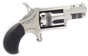North American Arms 22LRTW Wasp 22 LR 5-Round rd 1.13" Stainless Vent Rib Steel Barrel, Matte Stainless Steel Frame, Stainless Cylinder, Exclusive Black Pebbled Rubber Grips