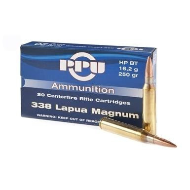 Prvi PPU 338 Lapua Magnum Ammunition PP338H 250 Grain Hollow Point Boat Tail 10 rounds
